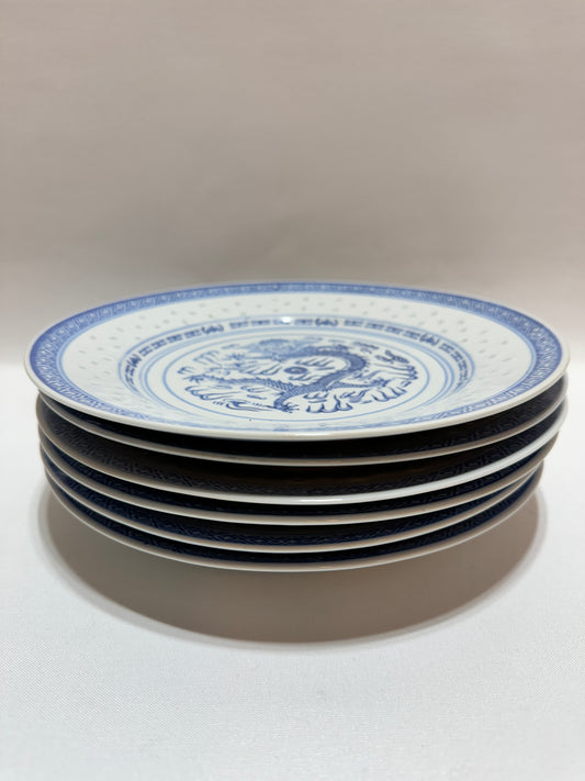 6 st kinesiska Mattallrikar