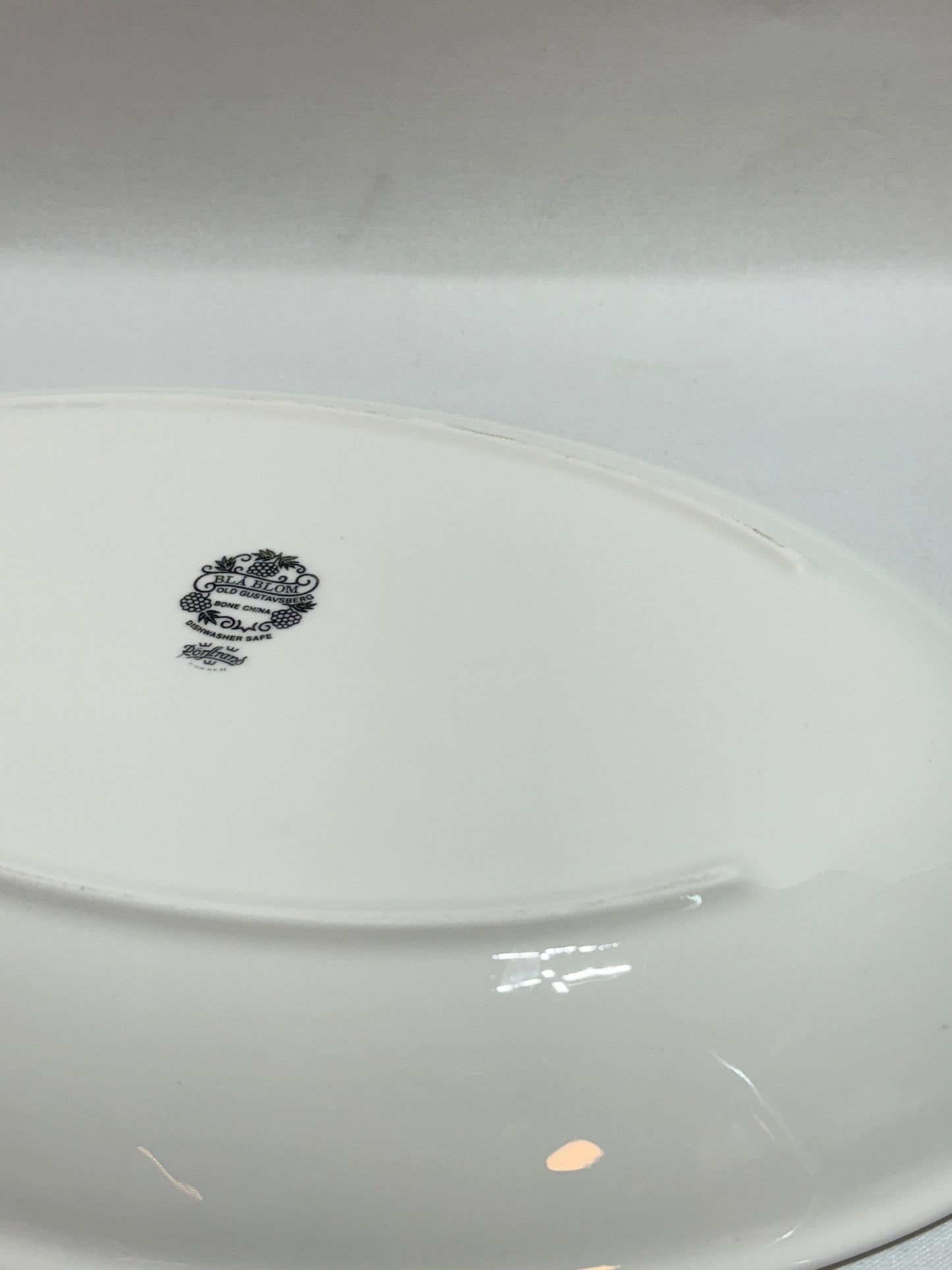 Stort uppläggningsfat - Blå Blom