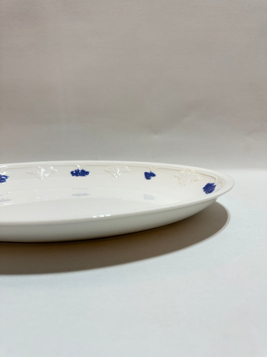 Stort uppläggningsfat - Blå Blom