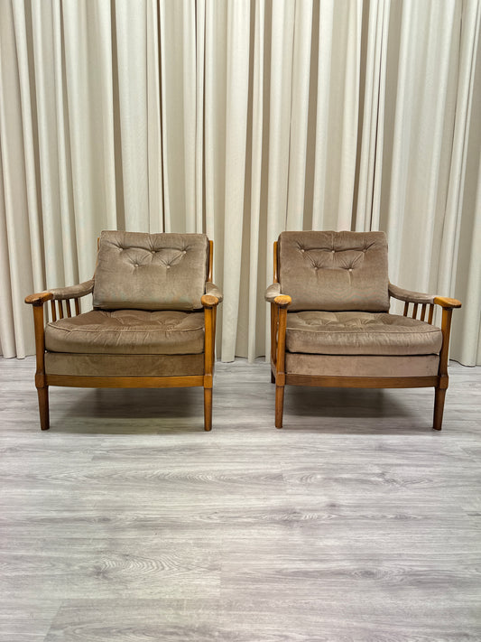 Fåtöljer sammetsrosa