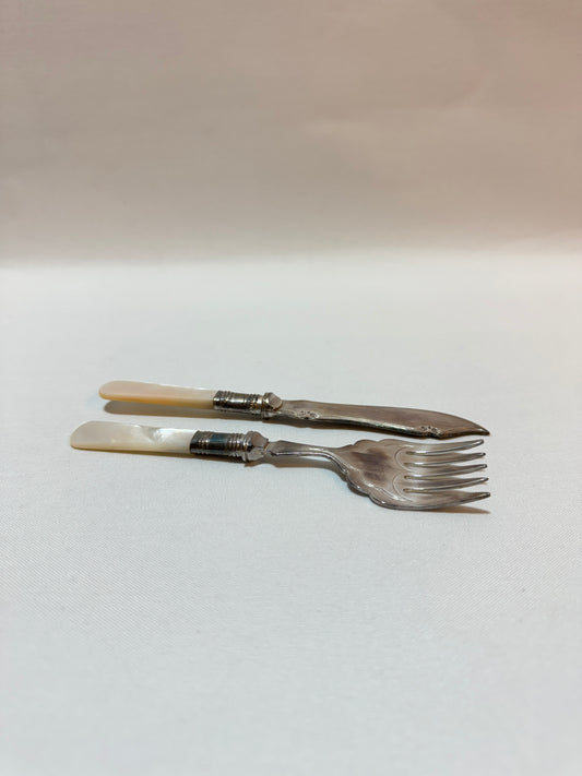 Serveringsbestick med pärlemor