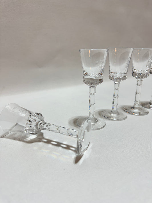 5 st Snapsglas - Orrefors 1900-tal