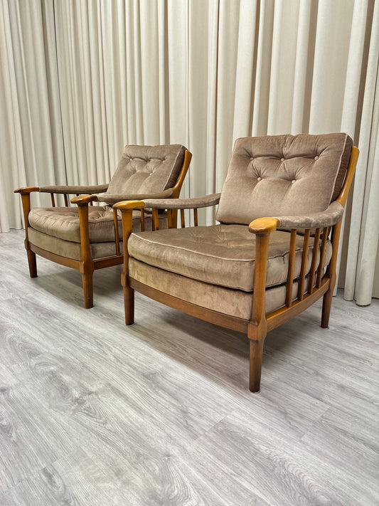 Fåtöljer sammetsrosa