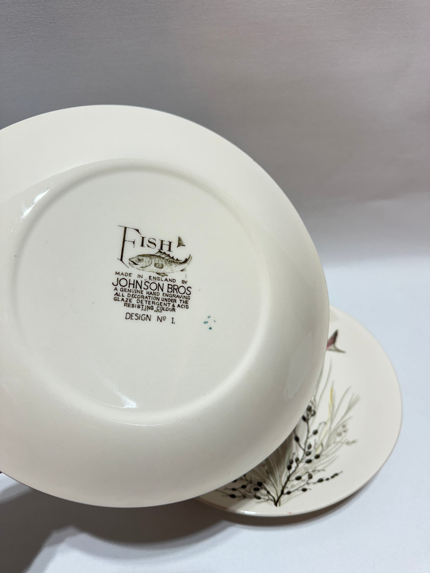 6 st engelska fisktallrikar - ”Fish”
