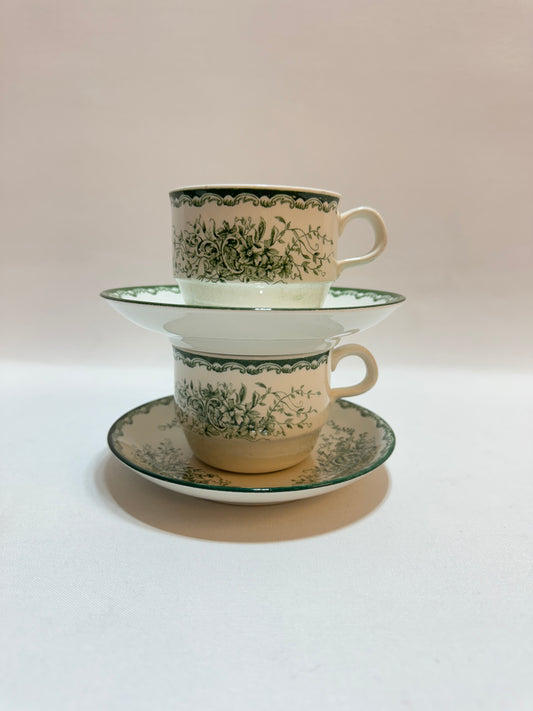 Kaffekopp med fat - Gröna Anna