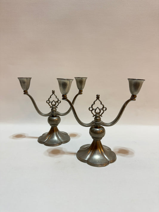 2 st Ljusstakar - Tenn