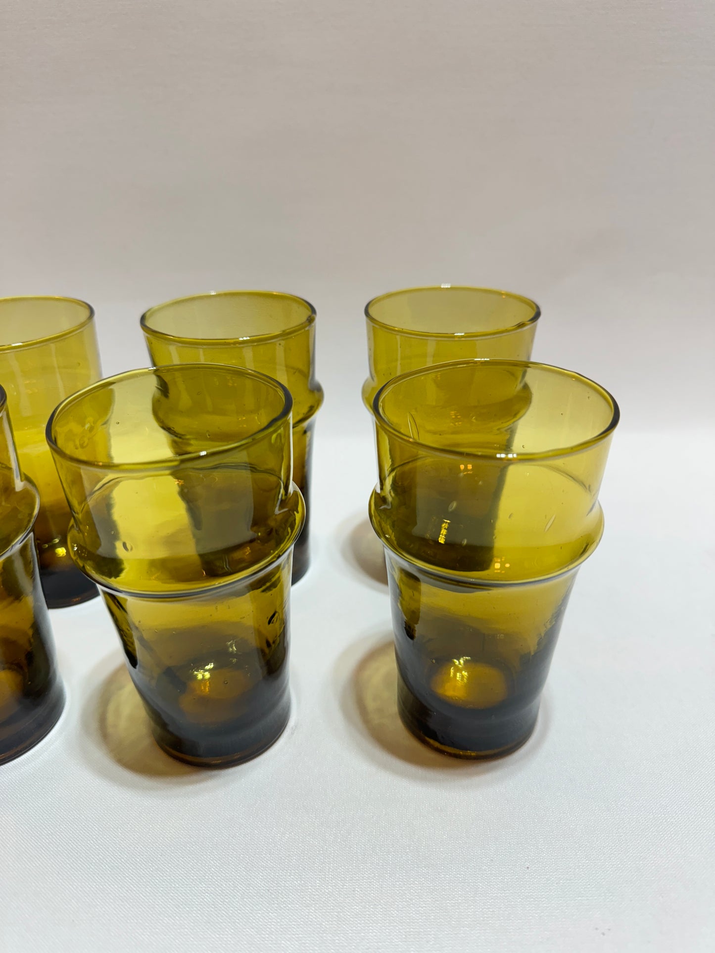 6 st Återvunna glas Olivgrön