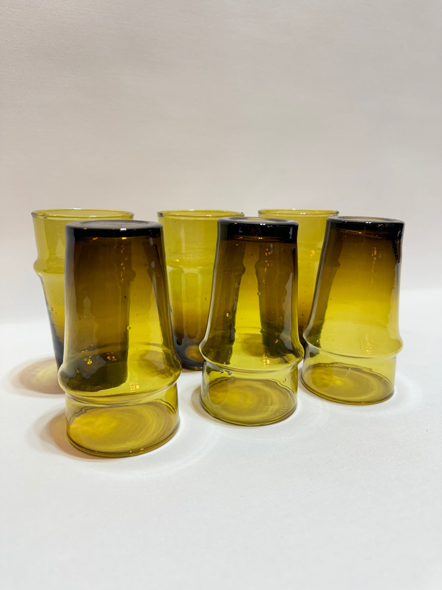 6 st Återvunna glas Olivgrön